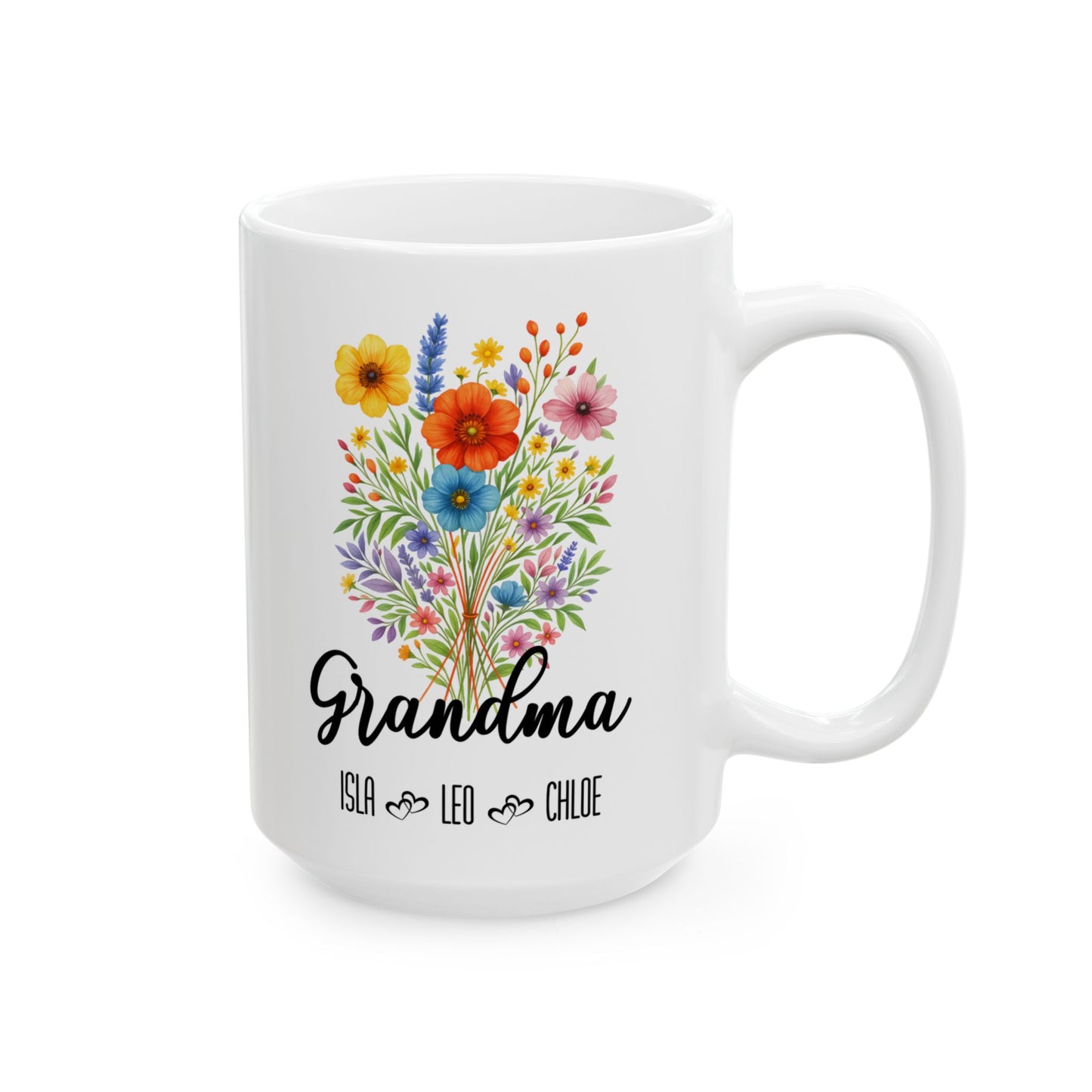 Grandma Mug 11oz 15oz Custom Coffee Cup Gift for Grandma Birthday or Mothers Day Personalized Ceramic Mug for Her from Grandkids