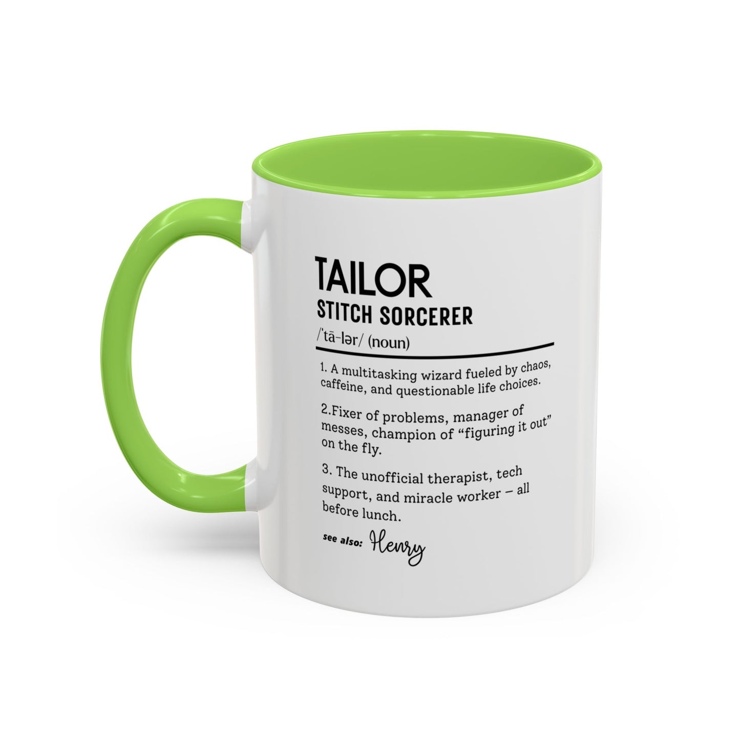 Tailor Mug, Stitch Sorcerer Gift, Sewing Lover Coffee Mug, Seamstress Appreciation Gift, Colorful Mugs (11oz, 15oz)
