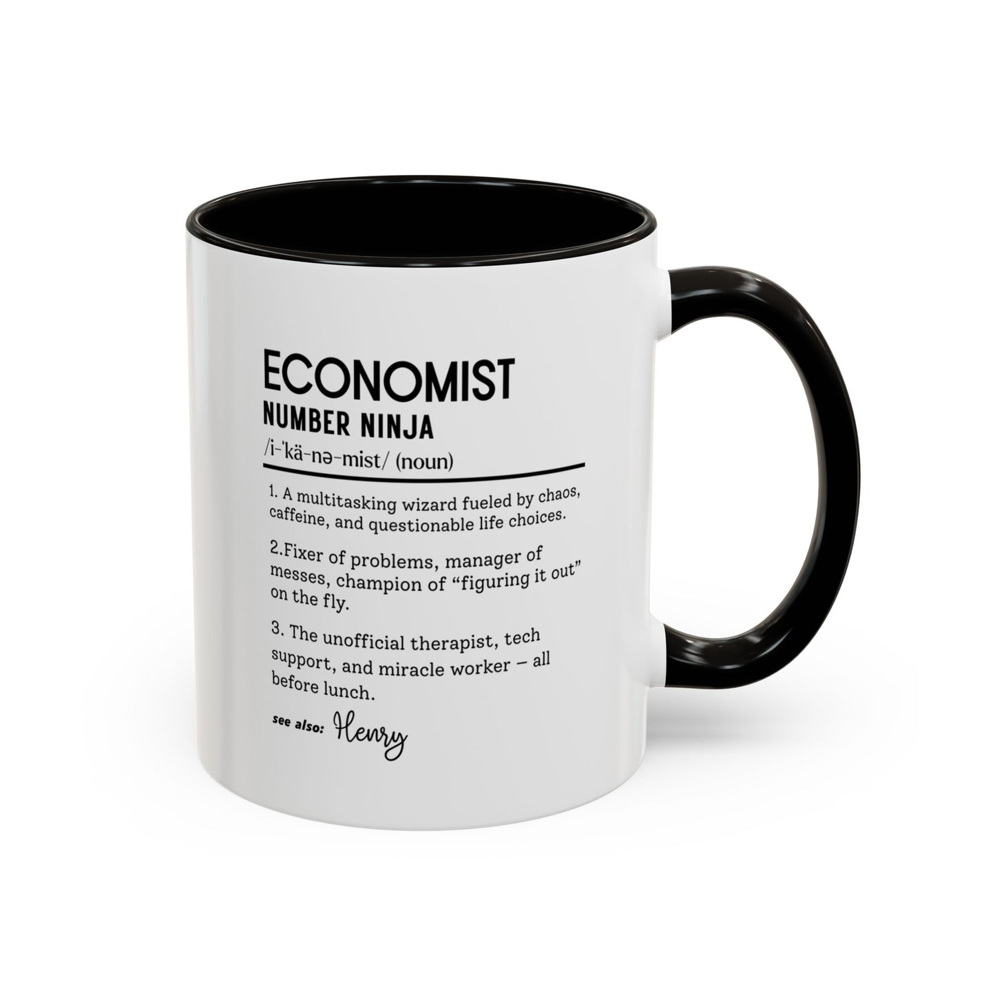 Funny Economist Mug, Number Ninja Dictionary Mug, Custom Coffee Cup for Finance Pros, Gift for Economists, Colorful Mugs (11oz, 15oz)