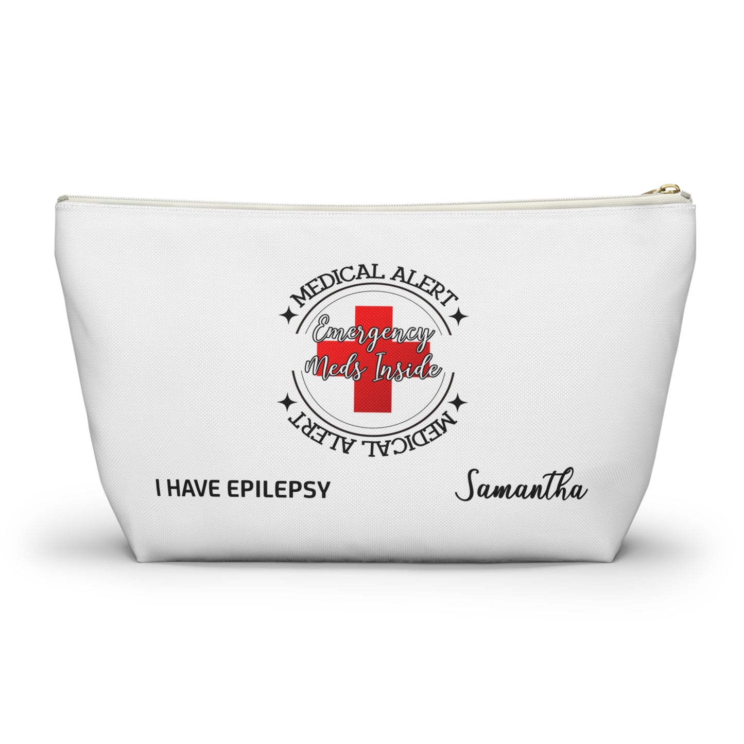 Personalized Medical Alert Epilepsy Emergency Meds Accessory Pouch for Samantha