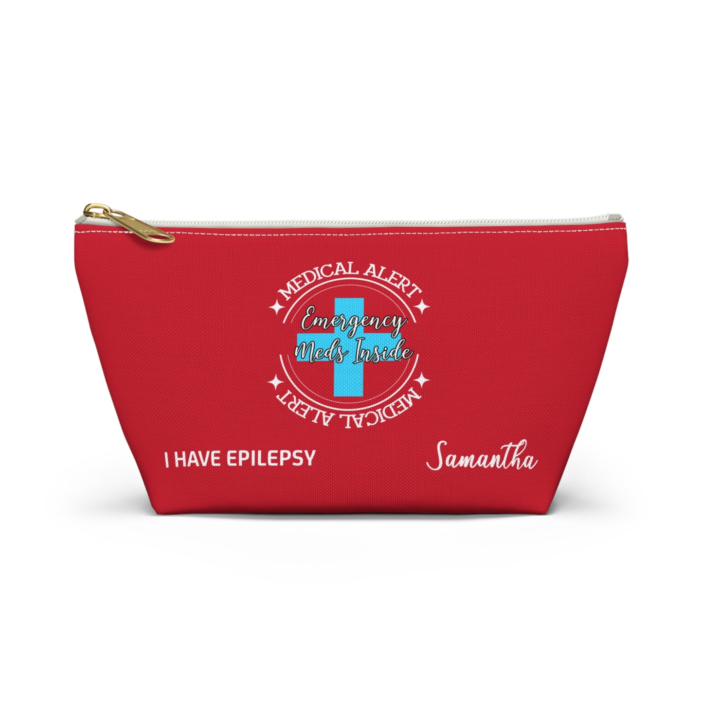 Personalized Medical Alert Emergency Meds Pouch for Epilepsy Samantha Seizure Medication Organizer for School or Travel