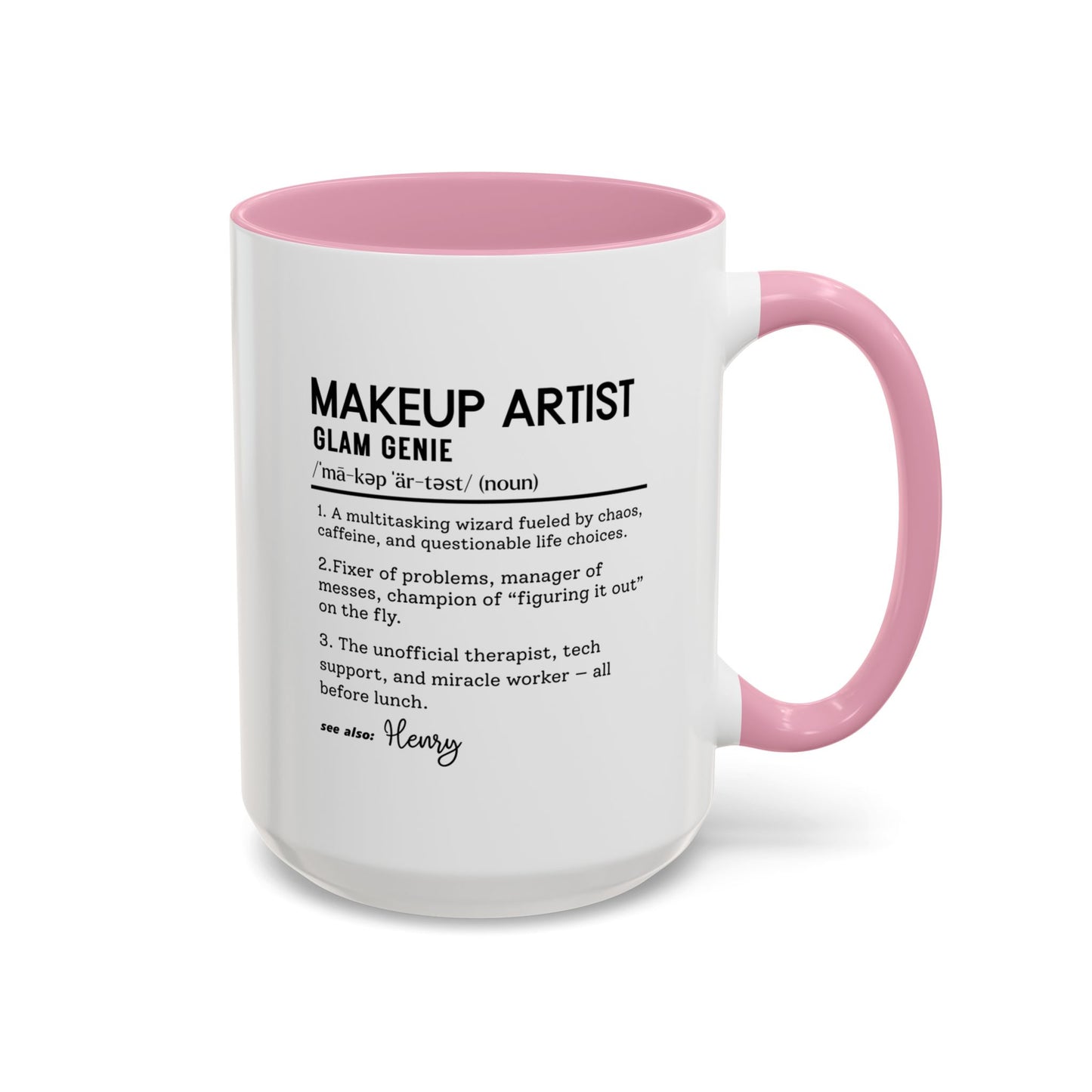Glam Genie Mug, Funny Makeup Artist Gift, Beauty Lover Mug, MUA Coffee Cup, Personalized Makeup Mug, Colorful Mug (11oz, 15oz)