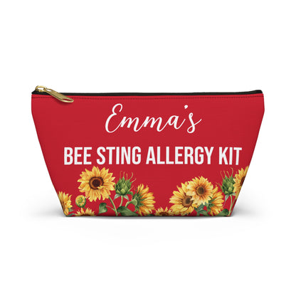 Bee Sting Allergy Kit Medical Alert Pouch Personalized EpiPen Storage Bag for Severe Insect Allergies Travel and Daily Use