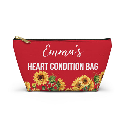 Heart Condition Bag Medical Supplies Pouch Emergency Kit for Heart Patients Personalized Travel Case for Medications and Important Info