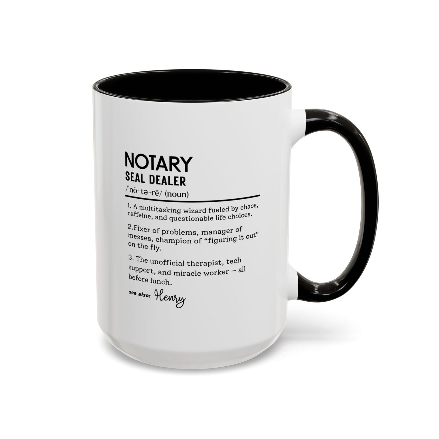 Custom Notary Mug, Funny Legal Gift, Notary Definition Mug, Personalized Office Coffee Cup, Colorful Mugs (11oz, 15oz), Law Office Mug