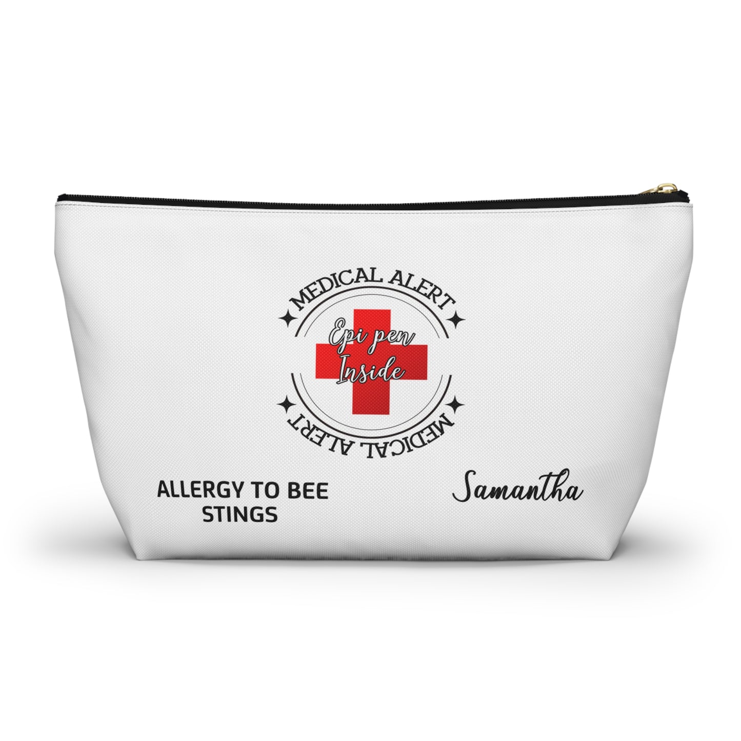 Personalized Medical Alert EpiPen Pouch for Samantha with Bee Sting Allergy
