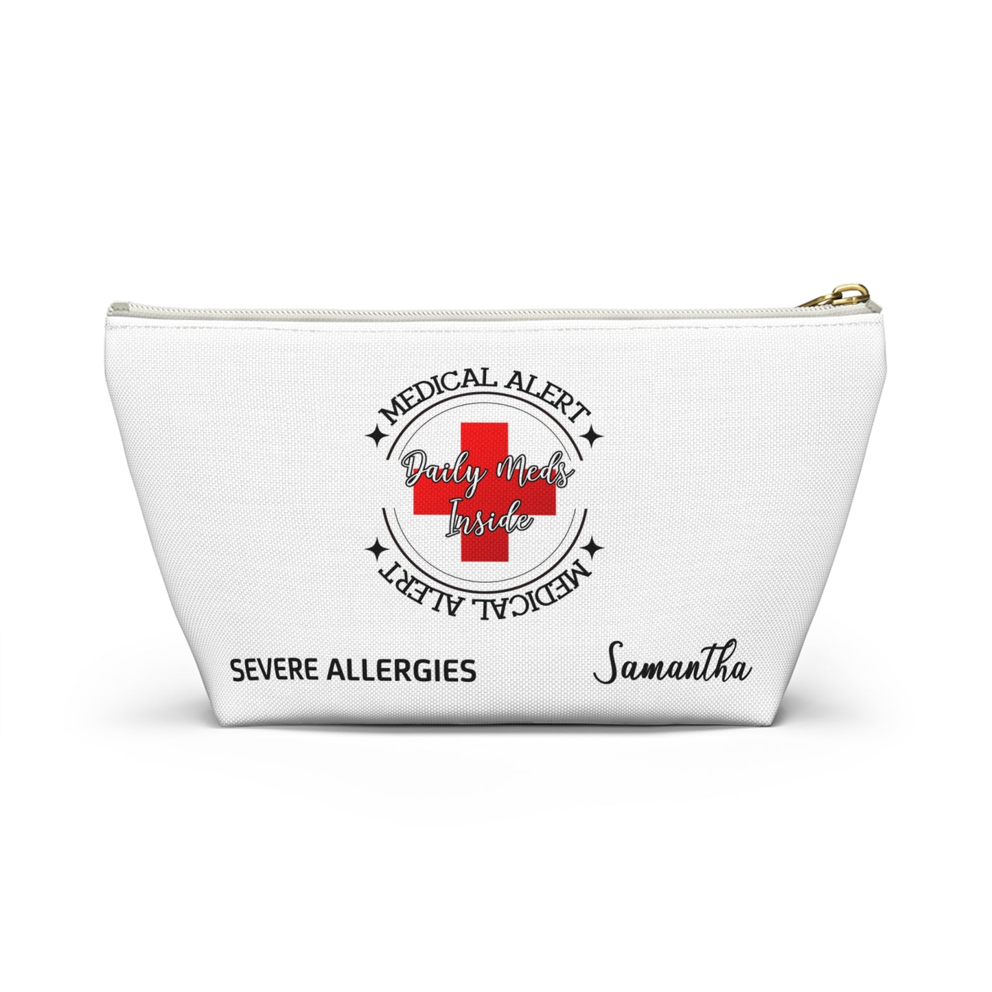 Personalized Medical Alert Accessory Pouch for SEVERE ALLERGIES - Samantha Edition