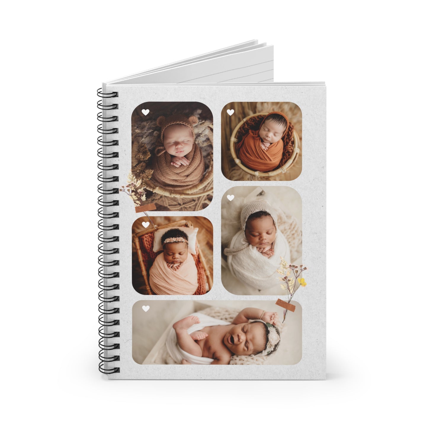 Personalized Baby Photos Journal Book, Custom Baby Memory Notebook, Photo Keepsake for Newborn, Baby Shower Gift, Name Baby Scrapbook