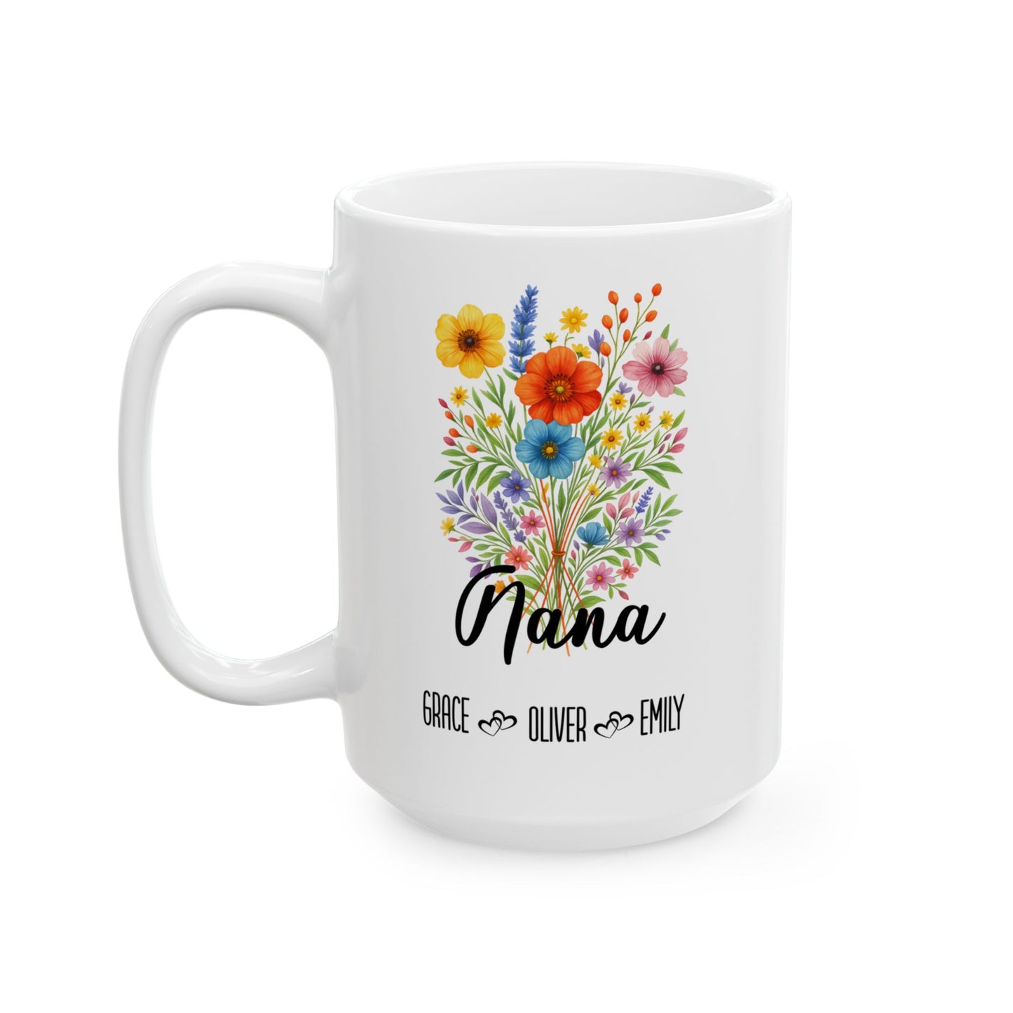 Nana Mug 11oz 15oz Custom Coffee Cup Gift for Grandma Birthday or Mothers Day Personalized Ceramic Mug for Her from Grandkids