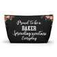 Proud To Be A Baker Pouch Spreading Sweetness Everyday Gift For Bakers Baking Accessory Storage Bag Cute Pastry Chef Zipper Pouch