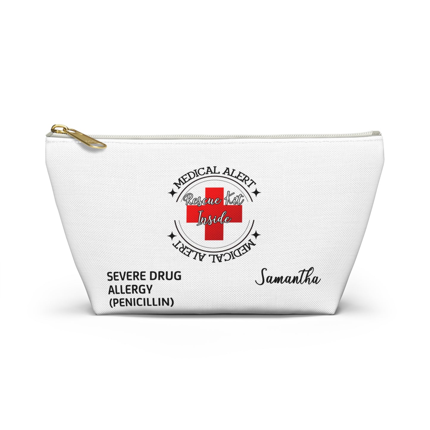 Personalized Medical Alert Rescue Kit Pouch for Samantha - Severe Penicillin Allergy