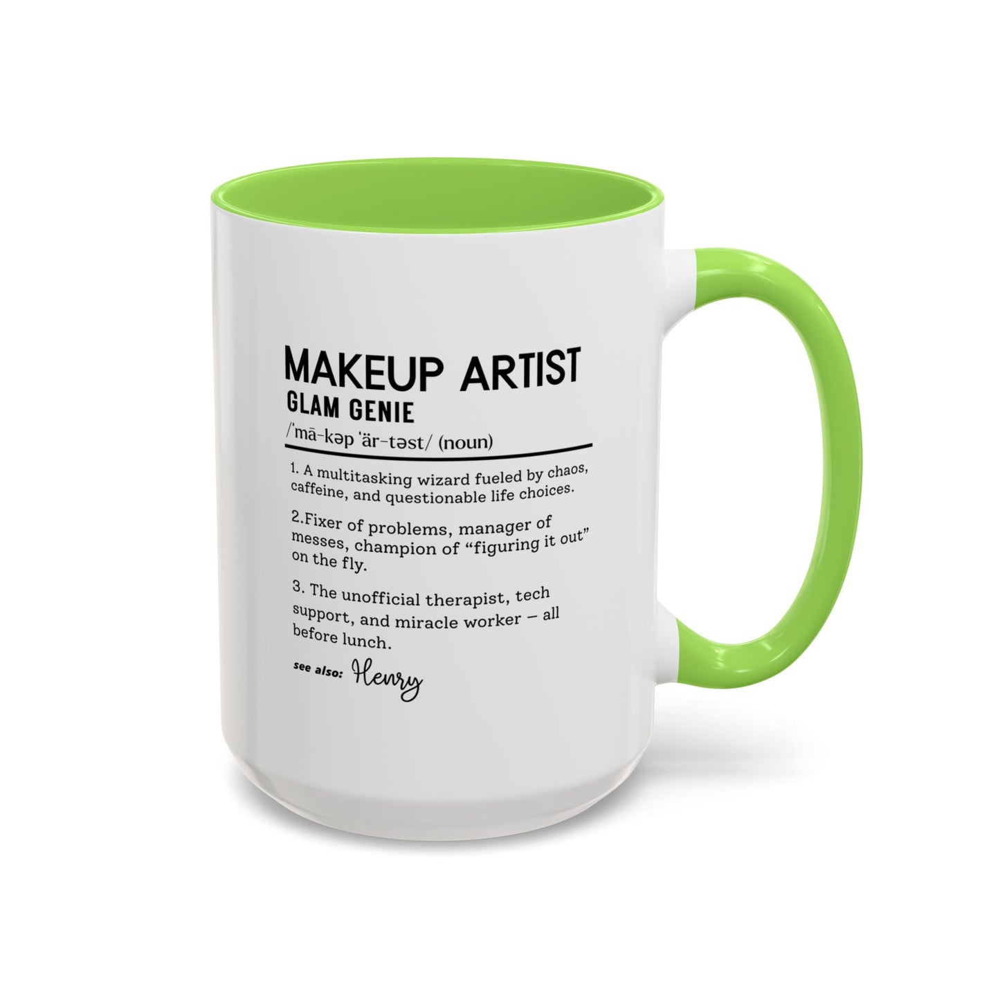Glam Genie Mug, Funny Makeup Artist Gift, Beauty Lover Mug, MUA Coffee Cup, Personalized Makeup Mug, Colorful Mug (11oz, 15oz)