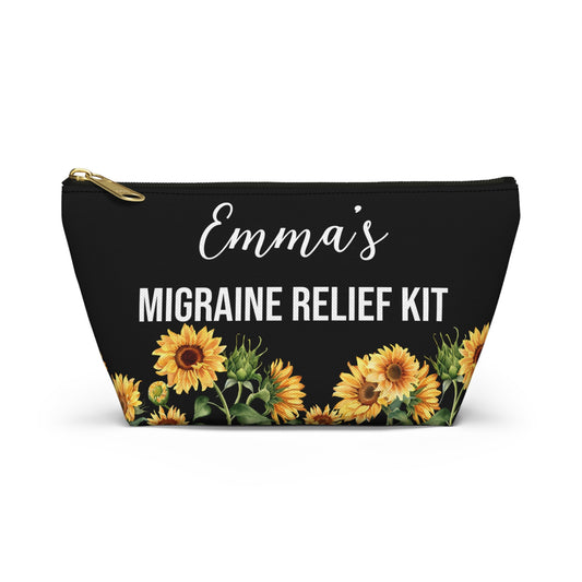 Migraine Relief Kit for Emergency Meds Personalized Pouch for Headache Essentials Travel Medication Organizer for Daily Pain Support
