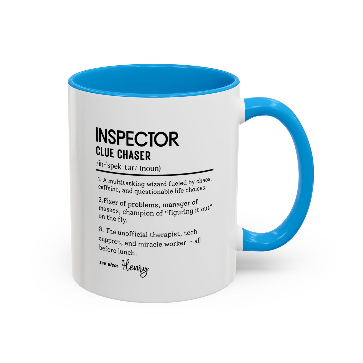 Inspector Mug, Colorful Mug for Clue Chasers, Funny Detective Coffee Cup, Personalized Gift, Colorful Mugs (11oz, 15oz)