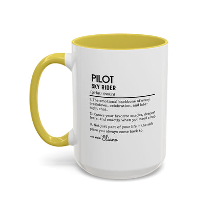 Aviation Pilot Dictionary Mug, Funny Sky Rider Gift, Personalized Coffee Cup, Colorful Mugs (11oz, 15oz), Aviation Gifts for Pilots,