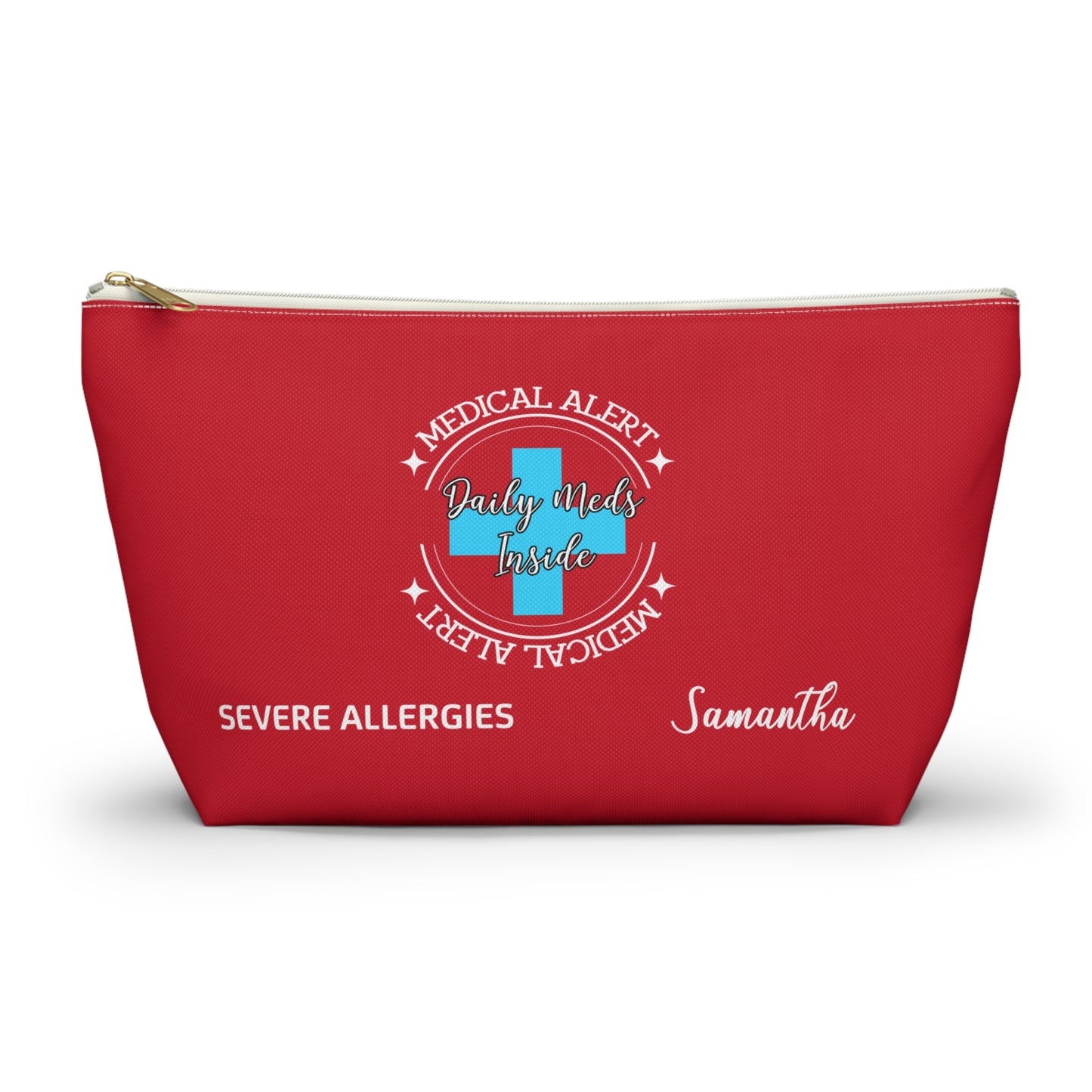 Personalized Medical Alert Daily Meds Pouch for Severe Allergies Samantha Emergency Medication Organizer Travel Case