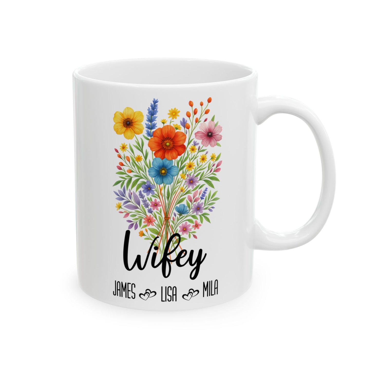Wifey Mug 11oz 15oz Custom Coffee Cup Gift for Wife Romantic Gift for Her Birthday or Anniversary Personalized Ceramic Mug