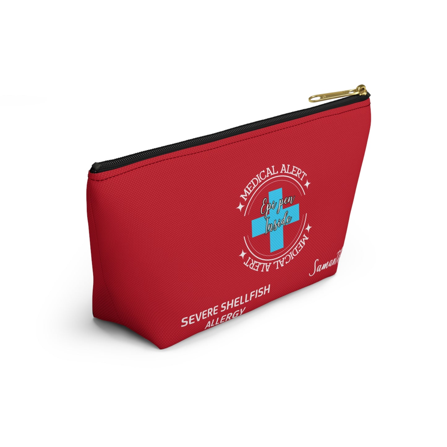 Personalized Medical Alert Epi Pen Pouch for Severe Shellfish Allergy Samantha Emergency Allergy Kit for School Travel Everyday