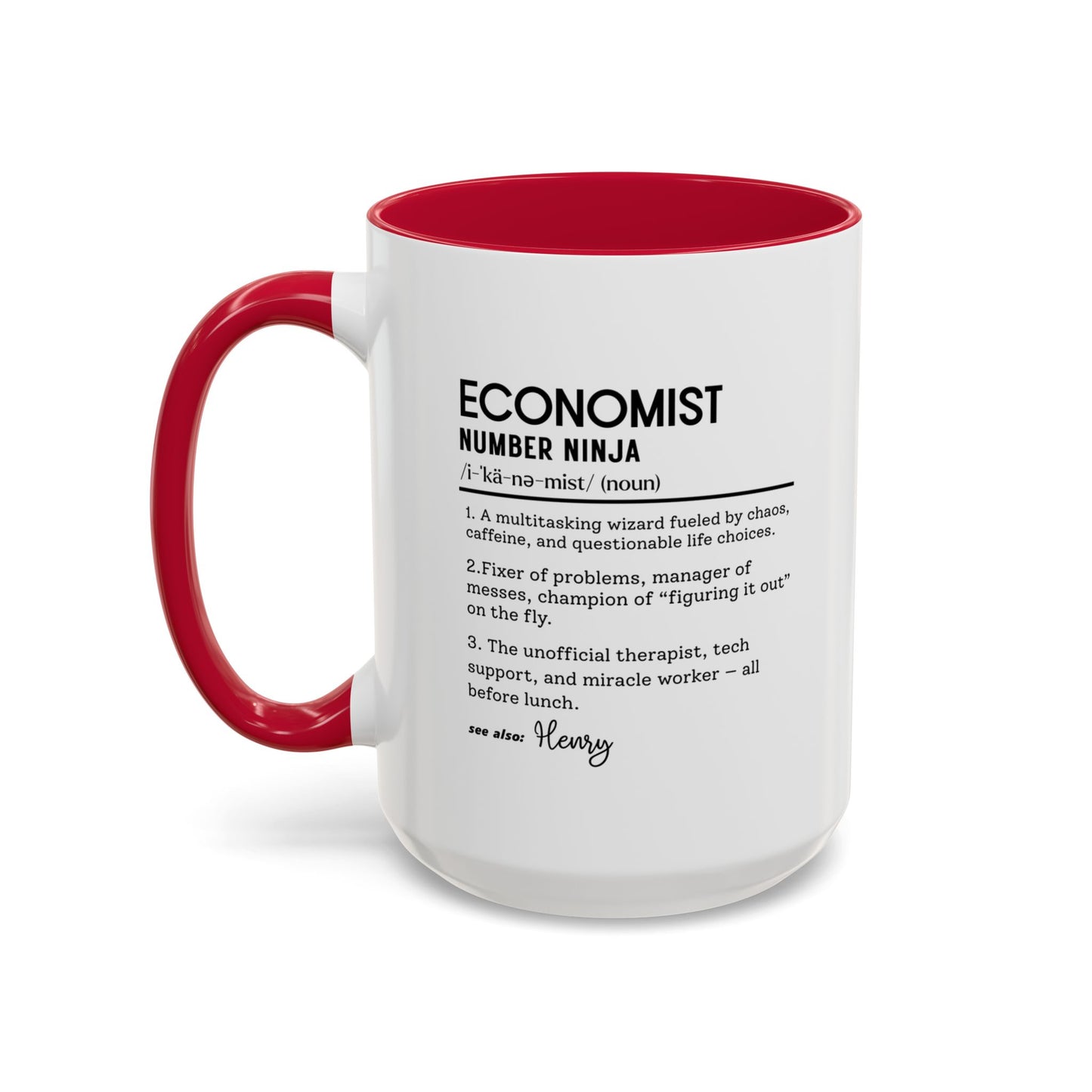 Funny Economist Mug, Number Ninja Dictionary Mug, Custom Coffee Cup for Finance Pros, Gift for Economists, Colorful Mugs (11oz, 15oz)