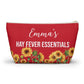 Hay Fever Essentials Pouch Allergy Meds Storage Bag for Tablets Tissues Nasal Spray Personalized Travel Case for Seasonal Allergies