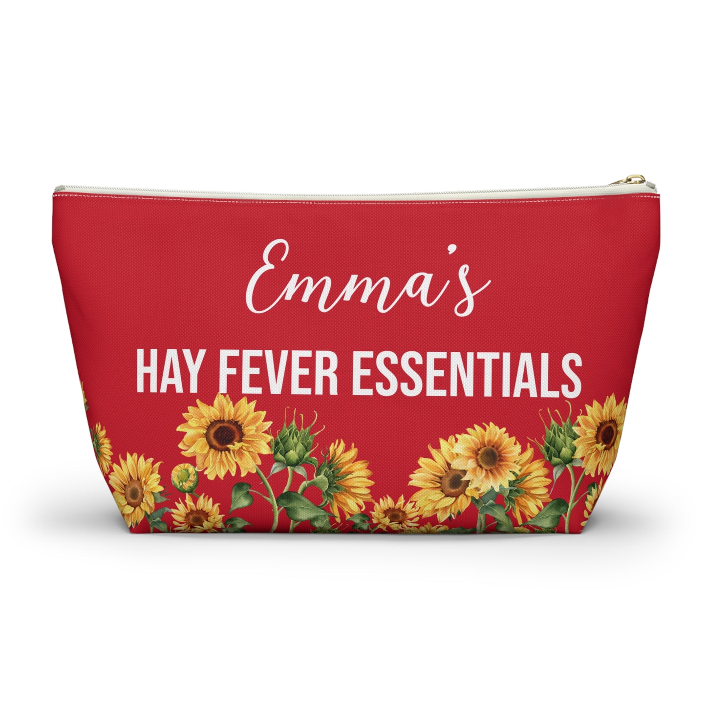Hay Fever Essentials Pouch Allergy Meds Storage Bag for Tablets Tissues Nasal Spray Personalized Travel Case for Seasonal Allergies