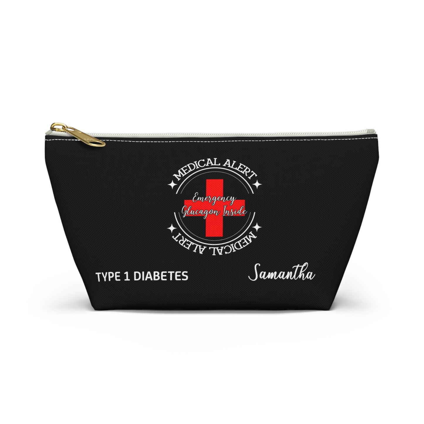 Personalized Medical Alert Emergency Glucagon Kit Pouch for Type 1 Diabetes Samantha Insulin and Hypoglycemia Supplies Organizer