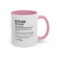 Custom Butcher Dictionary Mug, Funny Meat Slayer Coffee Cup, Personalized Kitchen Gift for Butchers, Colorful Mugs (11oz, 15oz)