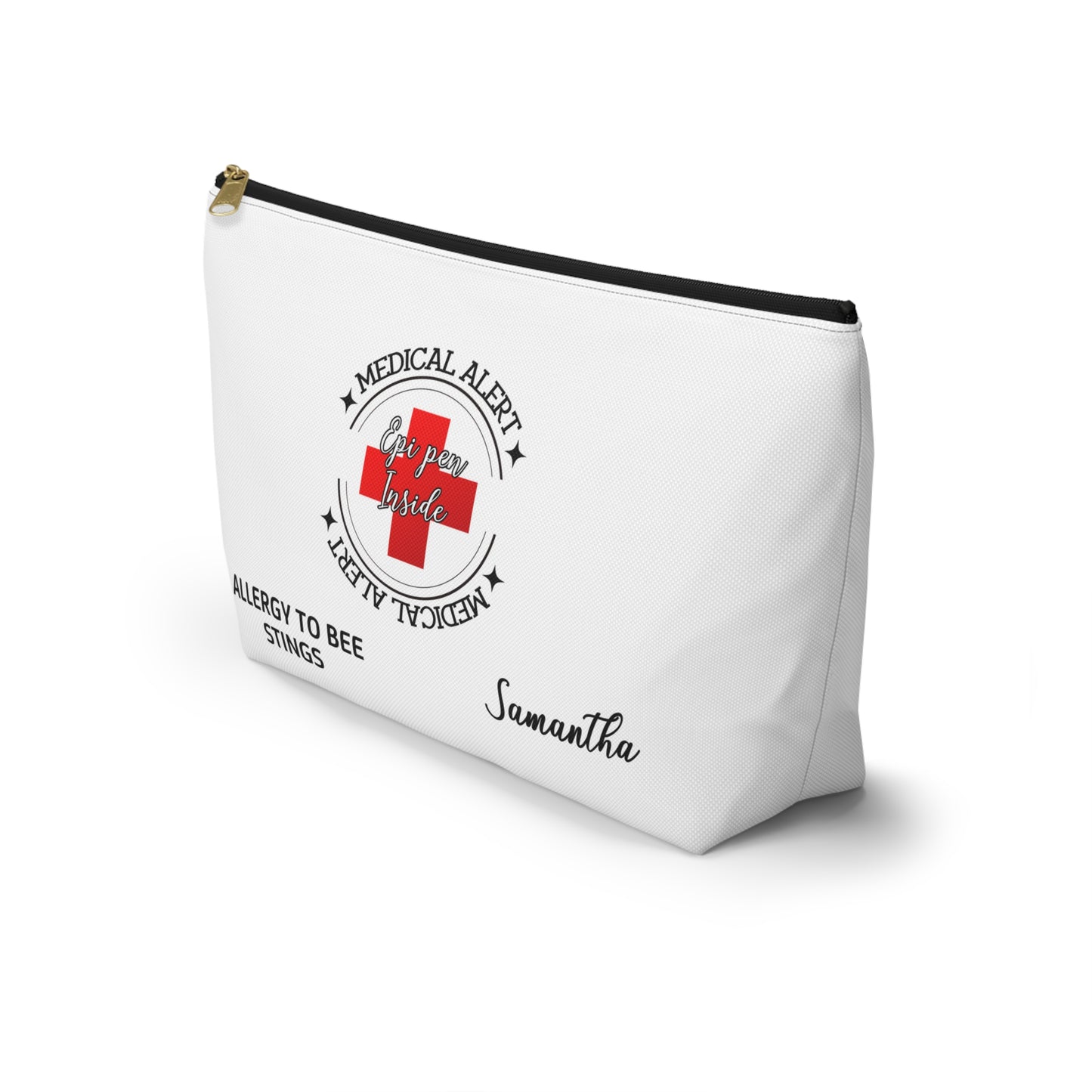 Personalized Medical Alert EpiPen Pouch for Samantha with Bee Sting Allergy