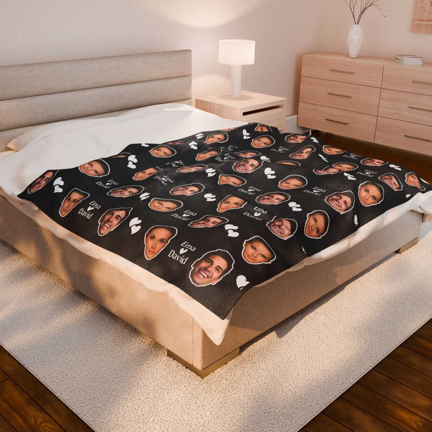 Personalized Face Blanket, Custom Photo Blanket, Faces on Blanket, Gift for Family, Custom Image Blanket, Graduation Gift, Cozy Throw