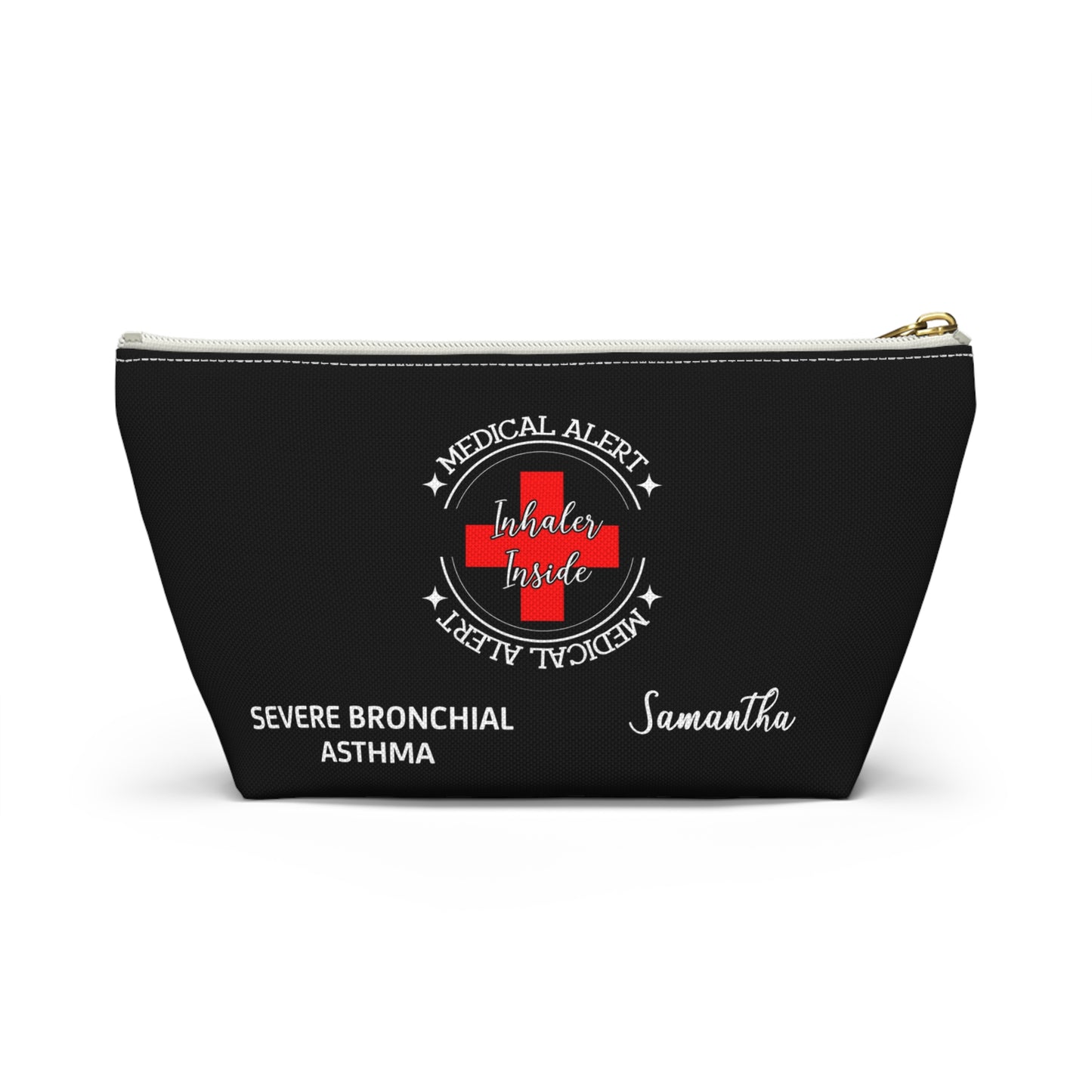 Personalized Medical Alert Inhaler Pouch for Severe Bronchial Asthma Samantha Asthma Meds Organizer and Emergency Travel Bag