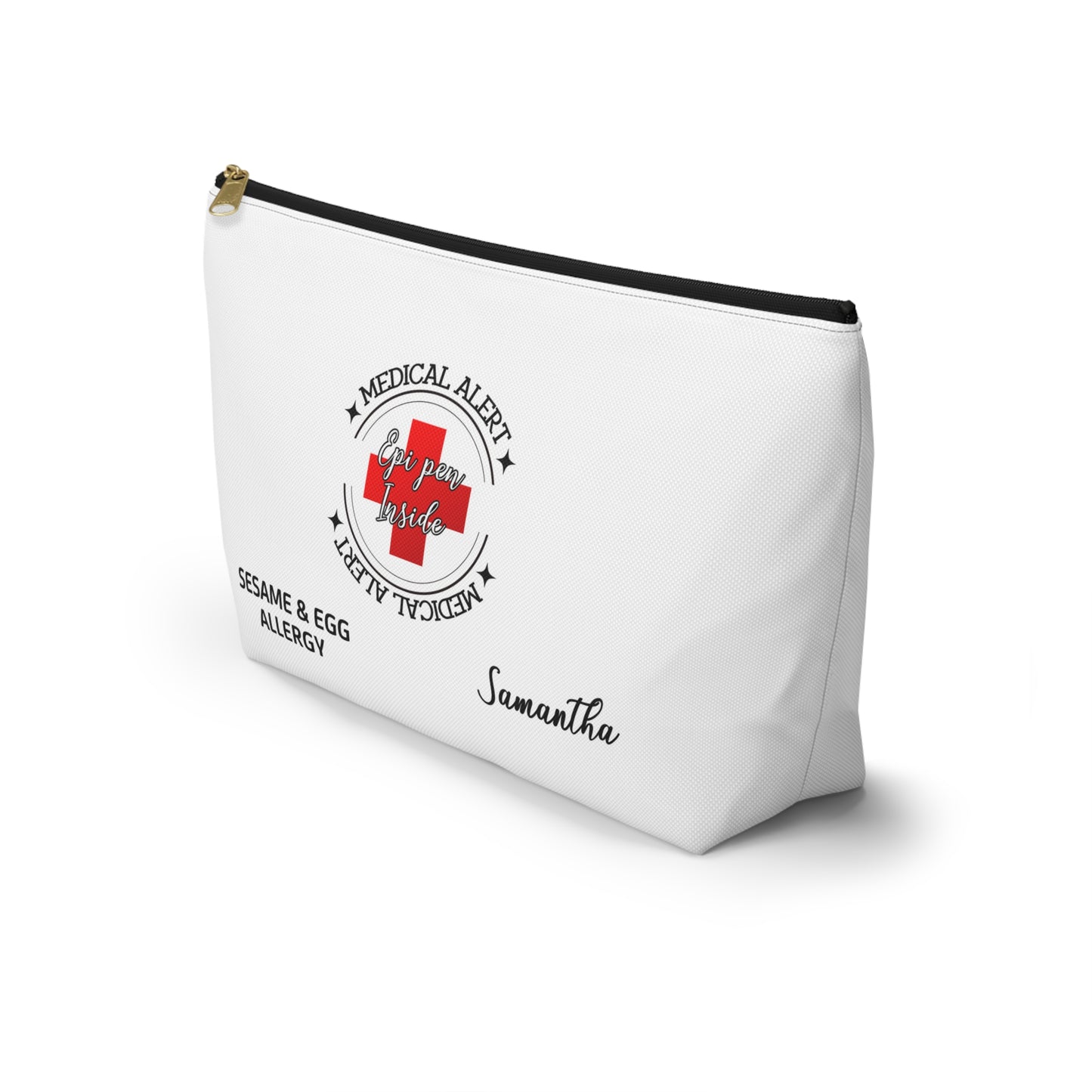 Personalized Medical Alert EpiPen Pouch for Sesame & Egg Allergy - Samantha