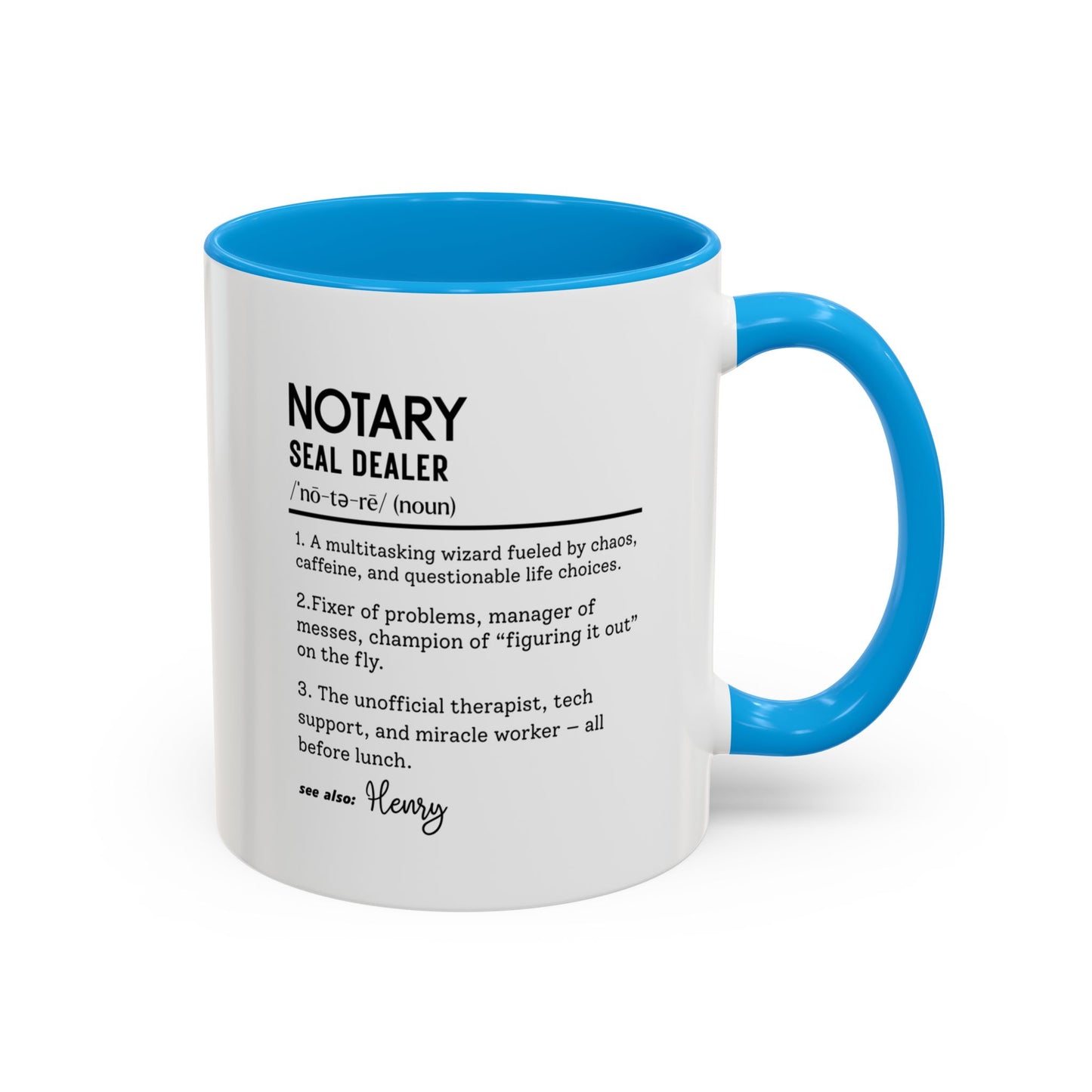 Custom Notary Mug, Funny Legal Gift, Notary Definition Mug, Personalized Office Coffee Cup, Colorful Mugs (11oz, 15oz), Law Office Mug