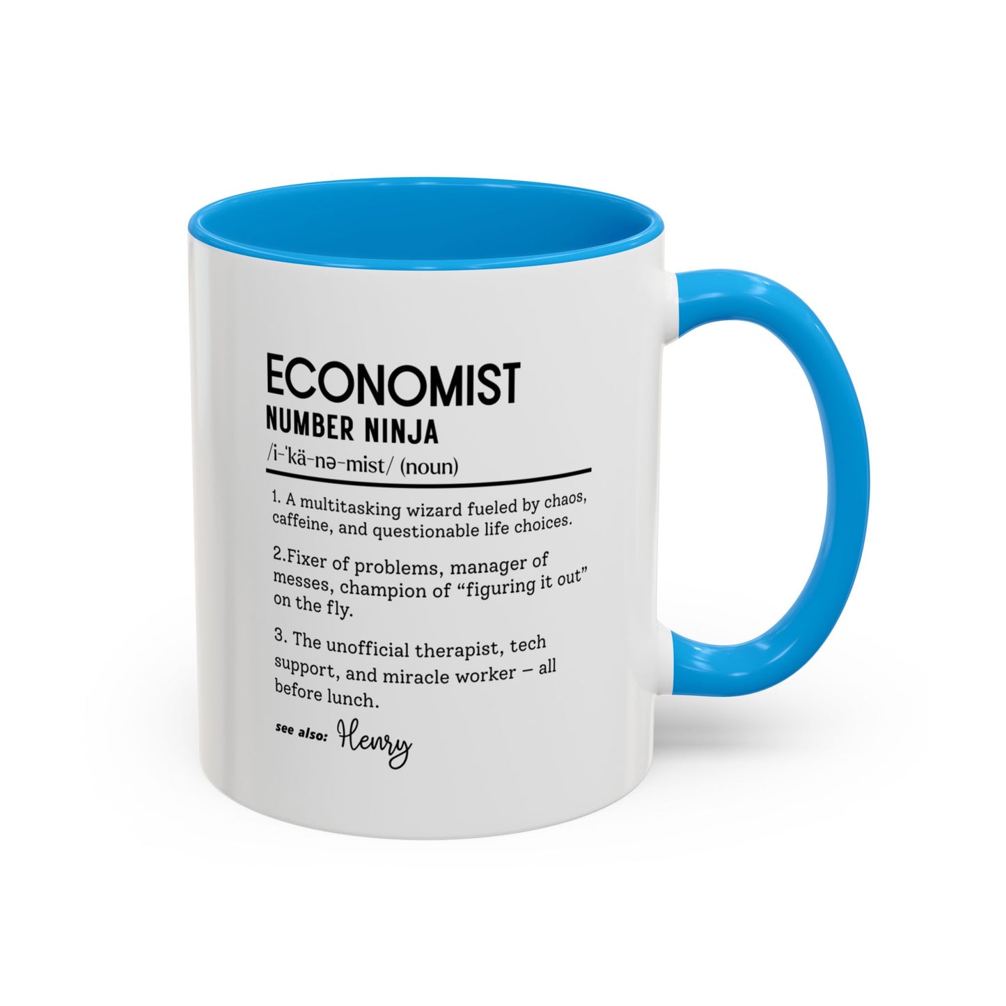 Funny Economist Mug, Number Ninja Dictionary Mug, Custom Coffee Cup for Finance Pros, Gift for Economists, Colorful Mugs (11oz, 15oz)