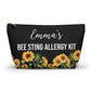 Personalized Bee Sting Allergy Kit with Epipen Storage for Emergency Use Portable Medical Alert Pouch for Kids and Adults Travel Friendly