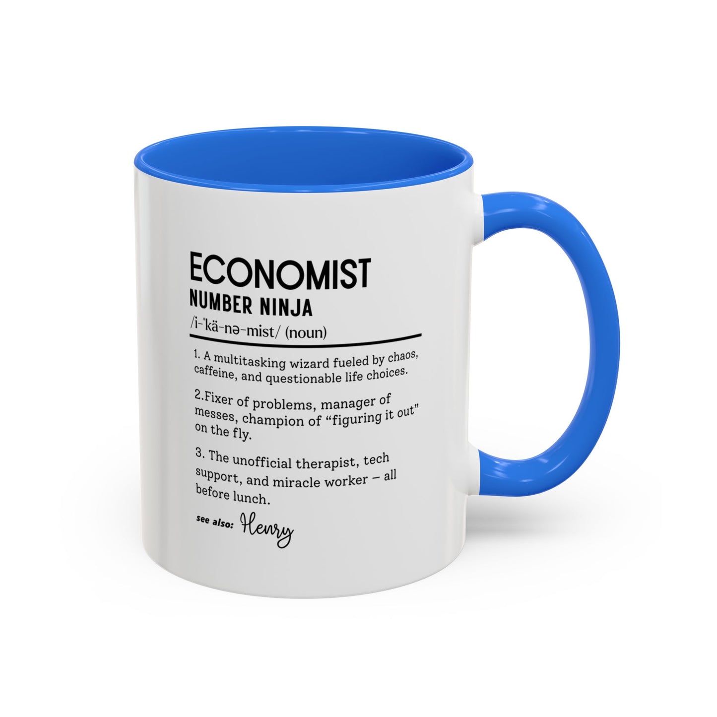 Funny Economist Mug, Number Ninja Dictionary Mug, Custom Coffee Cup for Finance Pros, Gift for Economists, Colorful Mugs (11oz, 15oz)