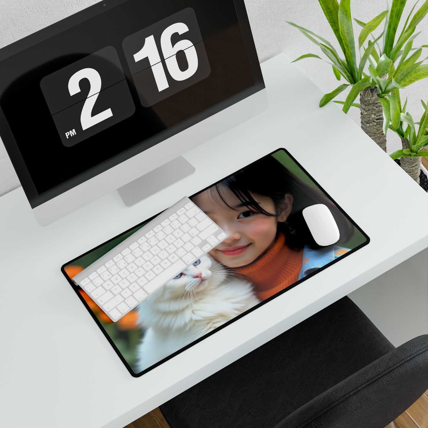 Personalized Desk Mats Featuring Cat & Girl Design, Cute Home Office Decor, Unique Gift for Cat Lovers, Gamer Desktop Accessories, [...]