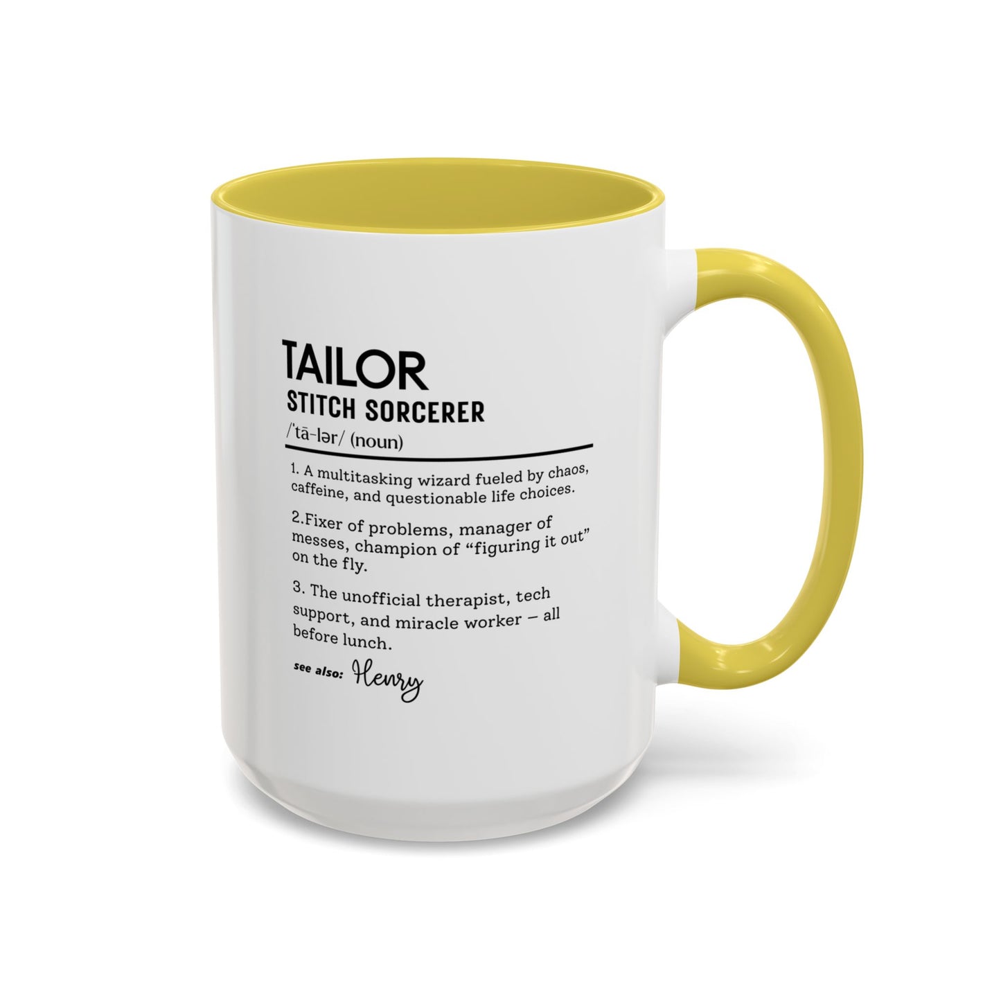 Tailor Mug, Stitch Sorcerer Gift, Sewing Lover Coffee Mug, Seamstress Appreciation Gift, Colorful Mugs (11oz, 15oz)