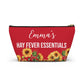Hay Fever Essentials Pouch Allergy Meds Storage Bag for Tablets Tissues Nasal Spray Personalized Travel Case for Seasonal Allergies