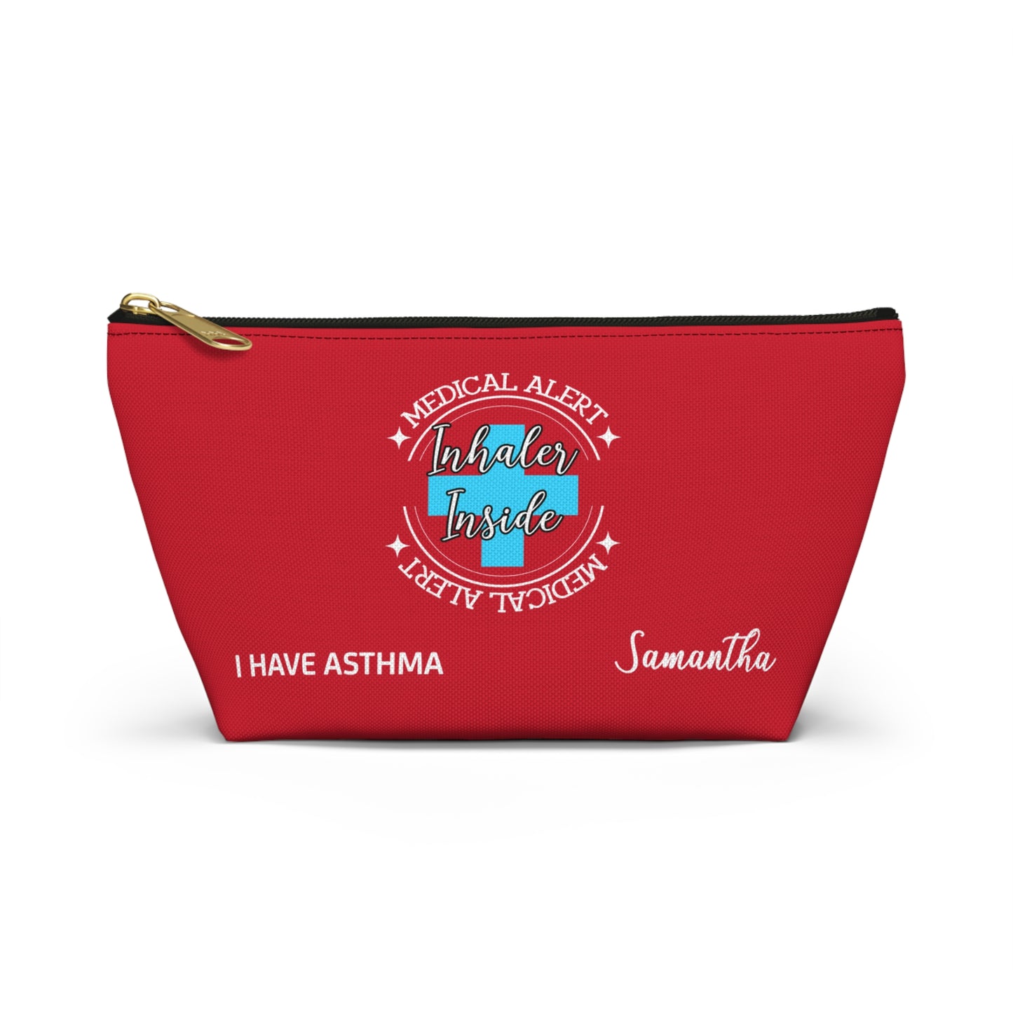 Personalized Medical Alert Inhaler Pouch for Asthma Samantha Emergency Respiratory Kit Inhaler Storage Travel School Ready