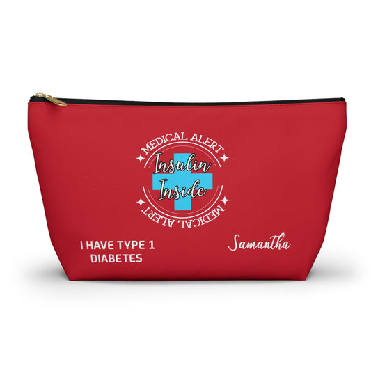 Personalized Medical Alert Insulin Pouch for Type 1 Diabetes Samantha Insulin Storage Emergency Diabetes Kit Travel School Ready