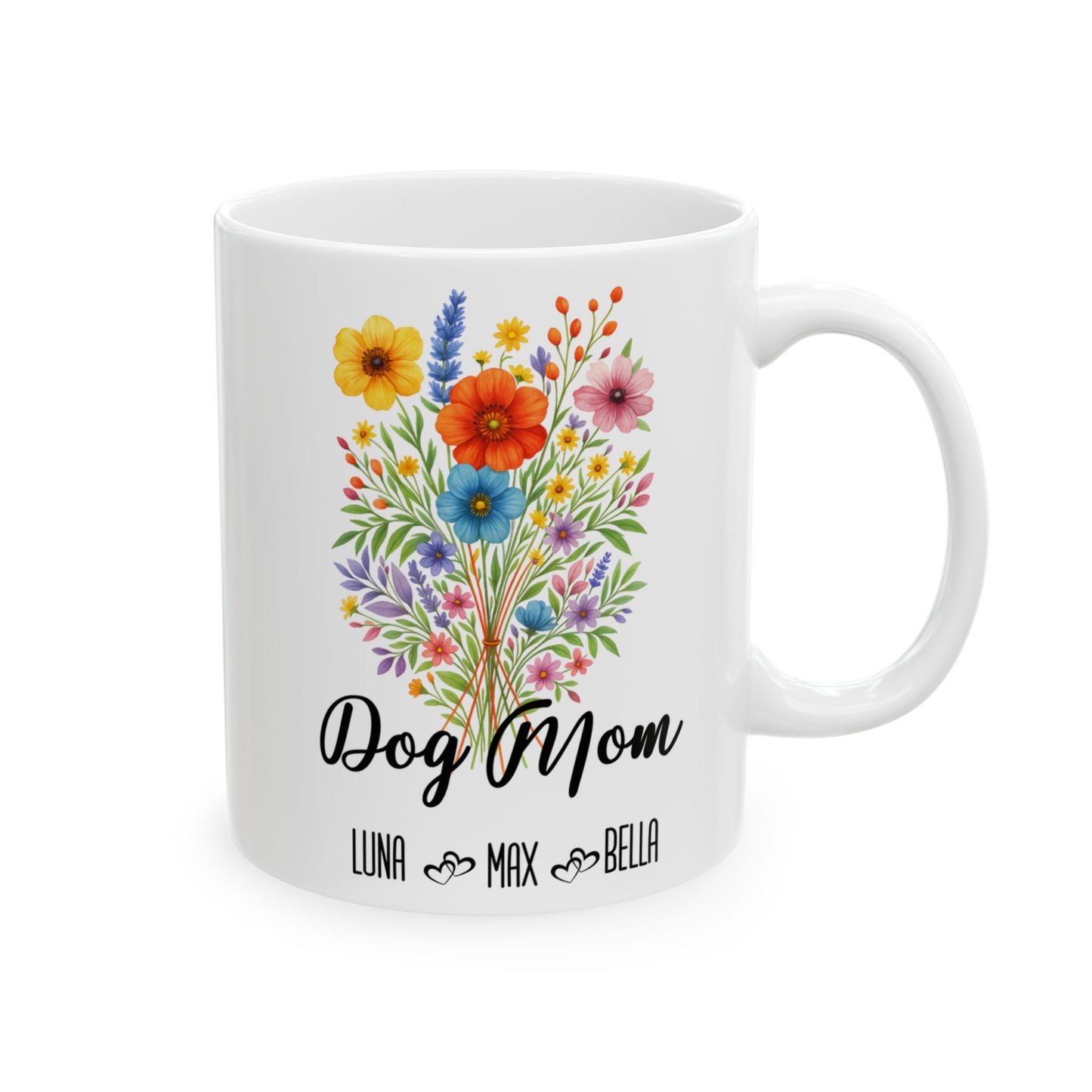 Dog Mom Mug 11oz 15oz Custom Coffee Cup Gift for Dog Lovers Pet Owner Mug for Women Personalized Ceramic Mug for Fur Mama