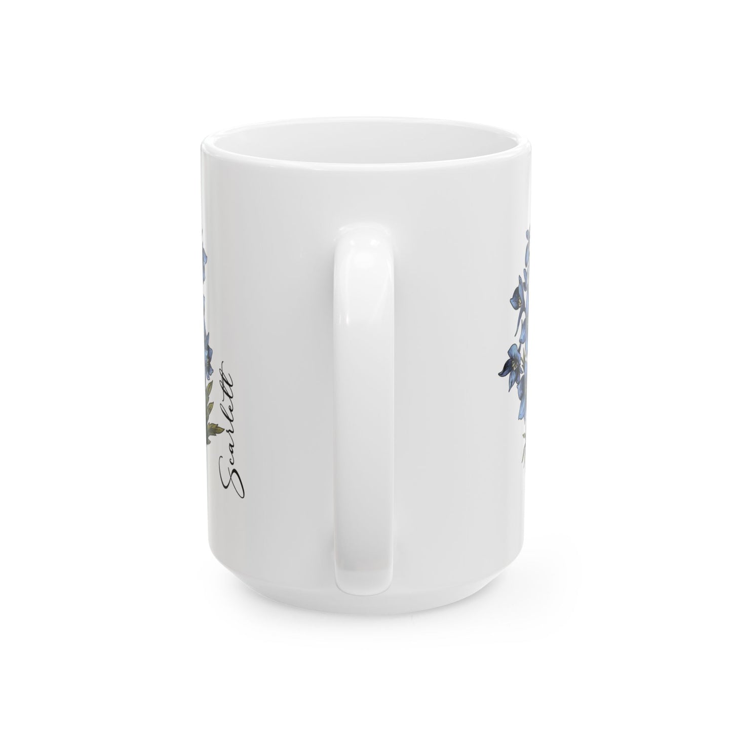 July Birth Flower Larkspur Mug 11oz 15oz Custom Floral Coffee Cup Birthday Gift for Her Personalized Ceramic Summer Flower Mug