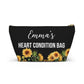Heart Condition Bag for Emergency Meds Personalized Medical Alert Pouch for Heart Medications Travel Organizer for Daily Essentials