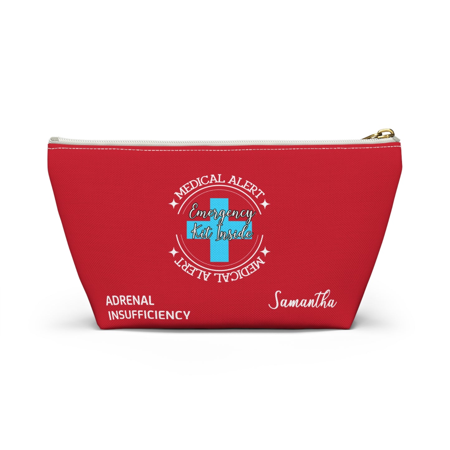 Personalized Medical Alert Emergency Kit Pouch for Adrenal Insufficiency Samantha Medication Organizer for Daily or Travel Use
