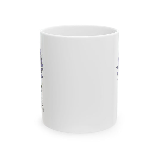 Aster September Month Birth Flower Ceramic Mug (11oz, 15oz) - Vibrant Floral Design