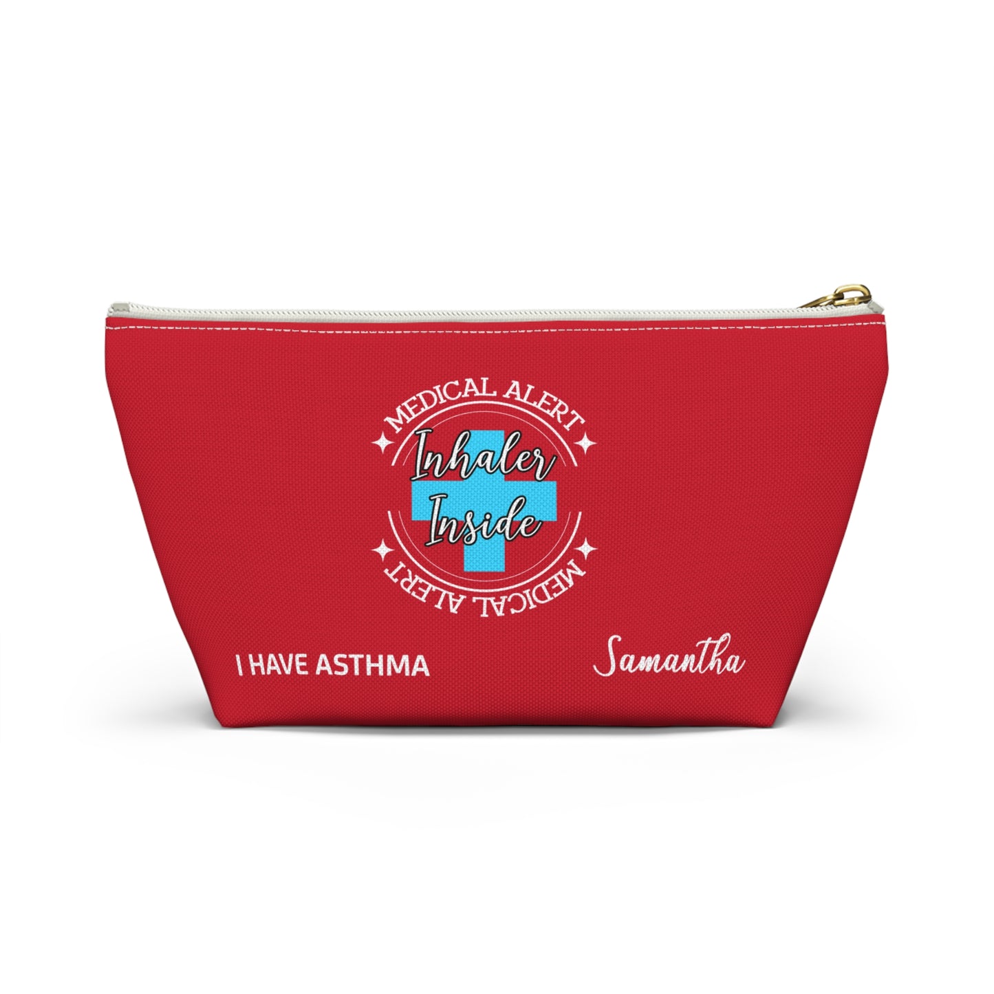 Personalized Medical Alert Inhaler Pouch for Asthma Samantha Emergency Respiratory Kit Inhaler Storage Travel School Ready