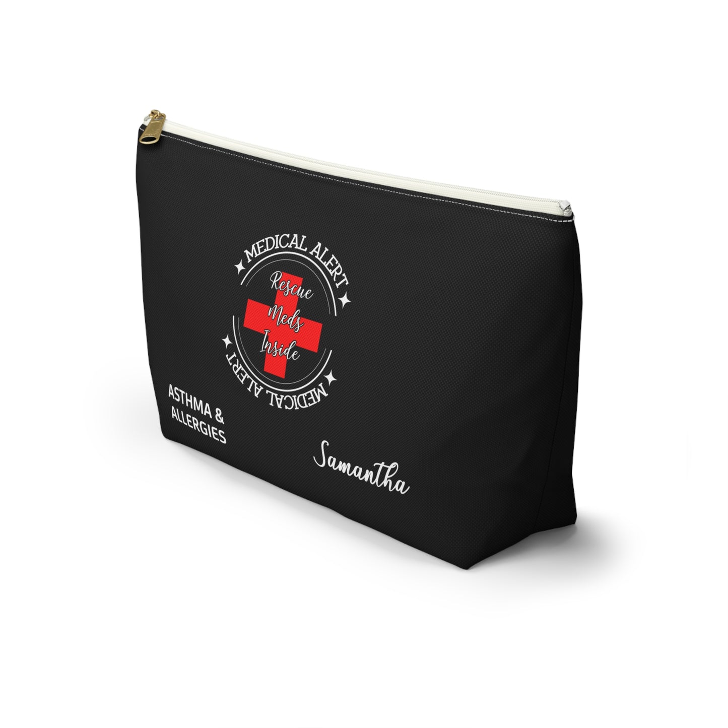 Personalized Medical Alert Rescue Meds Pouch for Asthma and Allergies Samantha Emergency Inhaler and EpiPen Organizer Bag