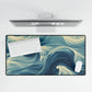 Ocean Wave Desk Mat, Office Decor, Gaming Mouse Pad, Stylish Workspace Accessories, Gift for Students & Creatives
