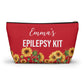 Epilepsy Emergency Kit Medical Alert Pouch Seizure Meds Bag Personalized Storage for Rescue Medication School Travel and Daily Use