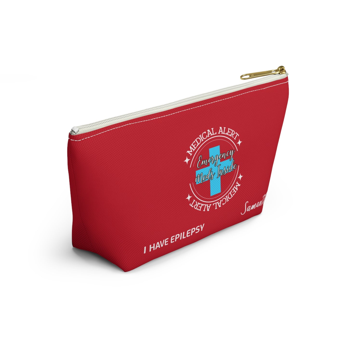 Personalized Medical Alert Emergency Meds Pouch for Epilepsy Samantha Seizure Medication Organizer for School or Travel